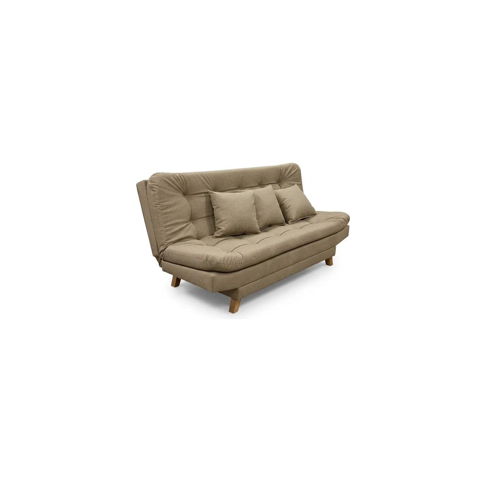 Sofá capitoné beige de 3 puestos — ITER Muebles