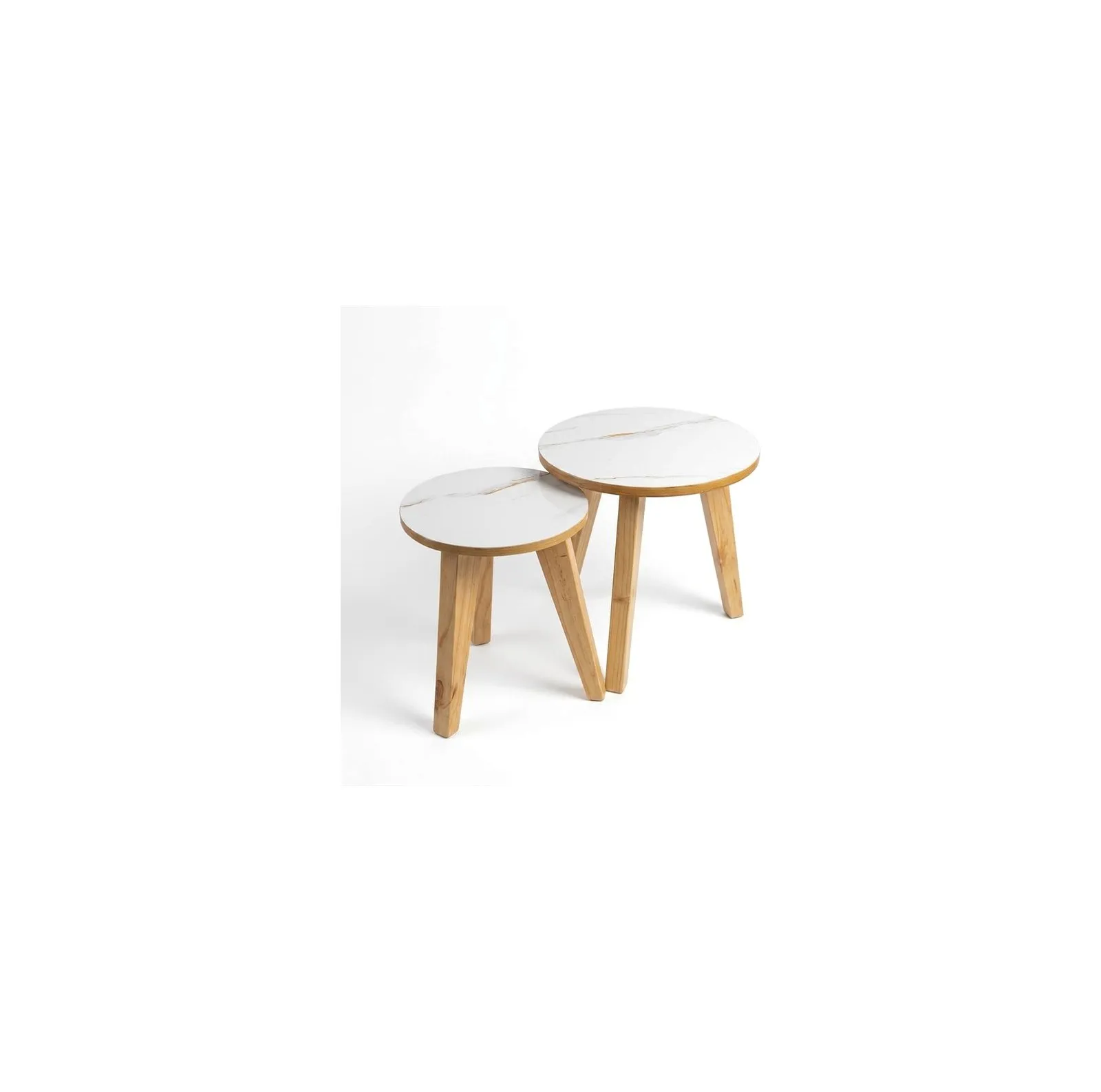 Mesas nido redondas en blanco — ITER Muebles