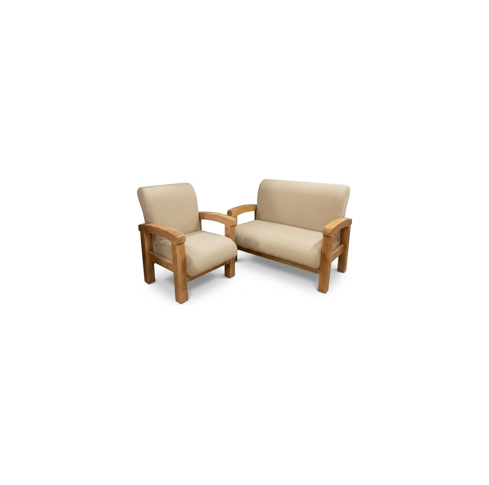 Poltrona de respaldo alto en beige — ITER Muebles