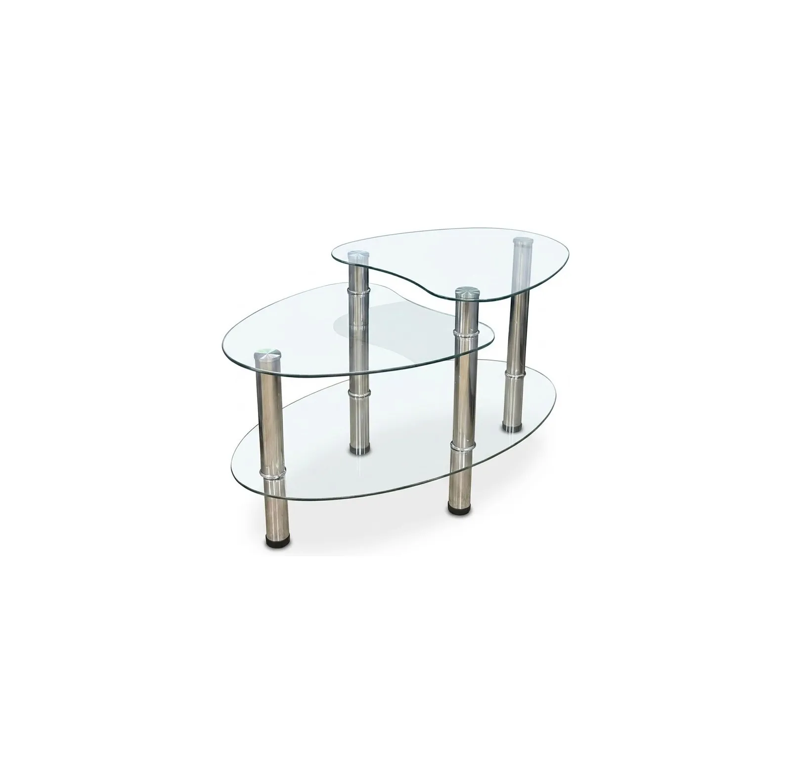 Mesa auxiliar de vidrio con base cromada — ITER Muebles