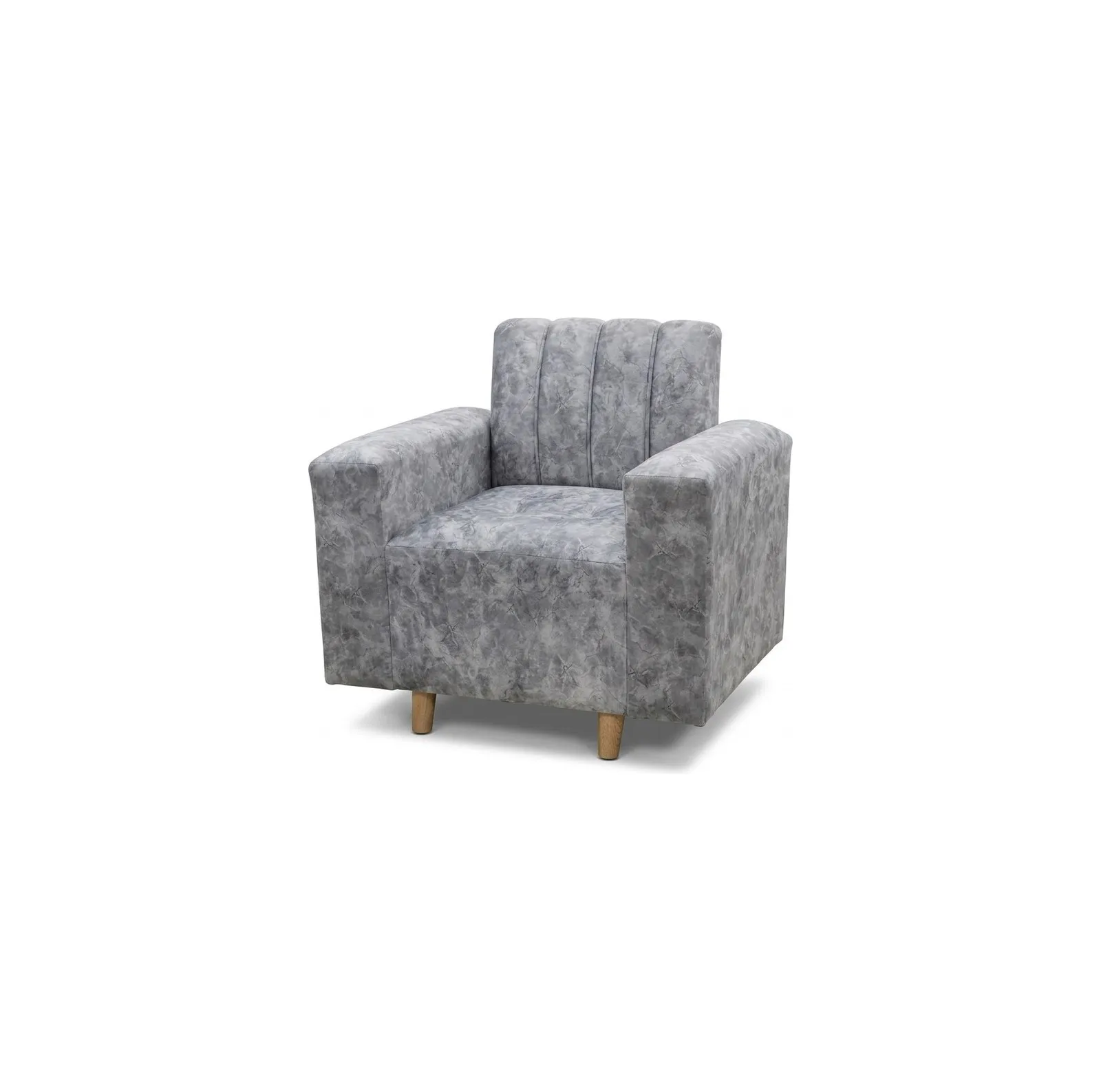 Poltrona en tela texturizada gris azulado — ITER Muebles